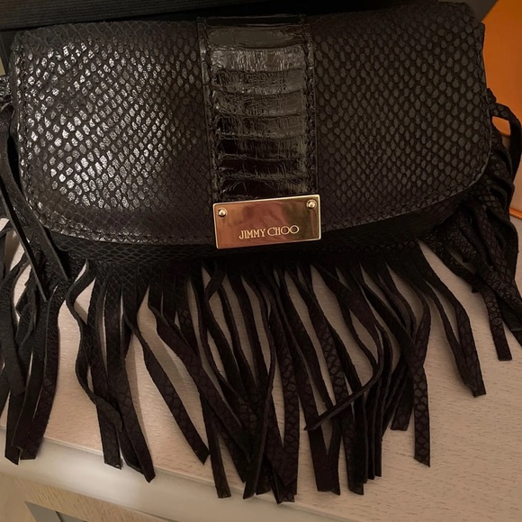 Fringed Snakeskin Jimmy Choo Wristlet - Picture 3 of 7